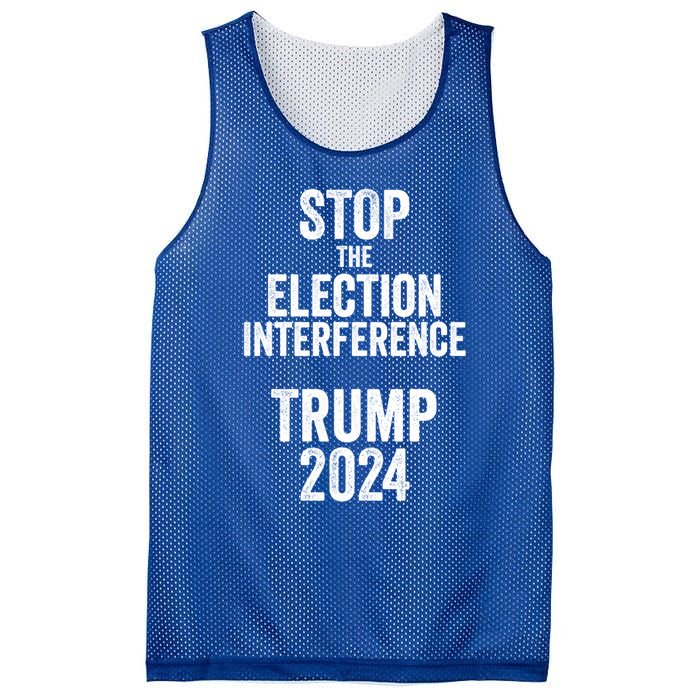 Stop The Election Interference Donald Trump 2024 Election Gift Mesh Reversible Basketball Jersey Tank