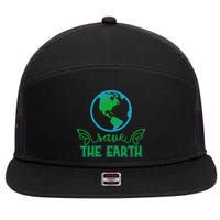 Save The Earth 7 Panel Mesh Trucker Snapback Hat