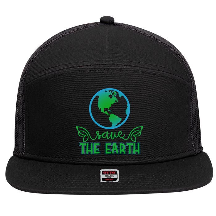 Save The Earth 7 Panel Mesh Trucker Snapback Hat
