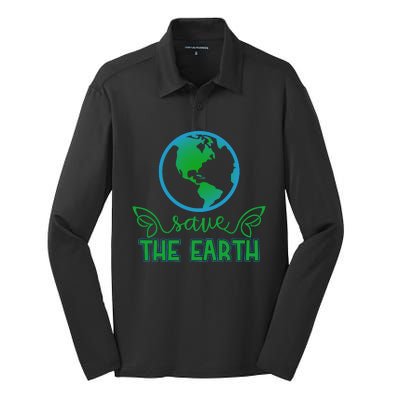 Save The Earth Silk Touch Performance Long Sleeve Polo