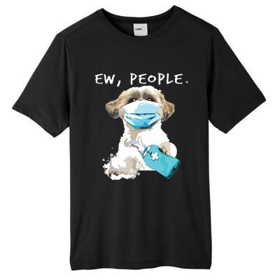 Shih Tzu Ew People Dog Wearing A Face Mask Tall Fusion ChromaSoft Performance T-Shirt