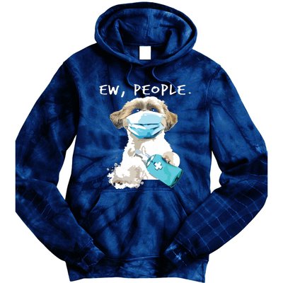 Shih Tzu Ew People Dog Wearing A Face Mask Tie Dye Hoodie