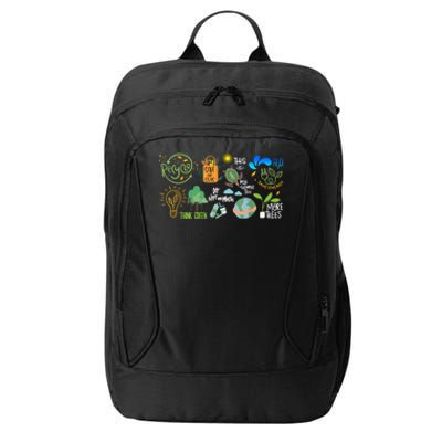 Save The Earth Day Restore Save The Planet Funny Eco Energy Cute Gift City Backpack