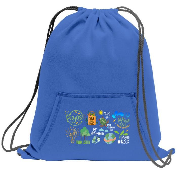 Save The Earth Day Restore Save The Planet Funny Eco Energy Cute Gift Sweatshirt Cinch Pack Bag