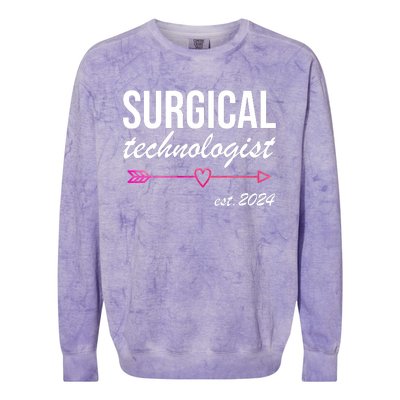 Surgical Technologist Est 2024 Colorblast Crewneck Sweatshirt