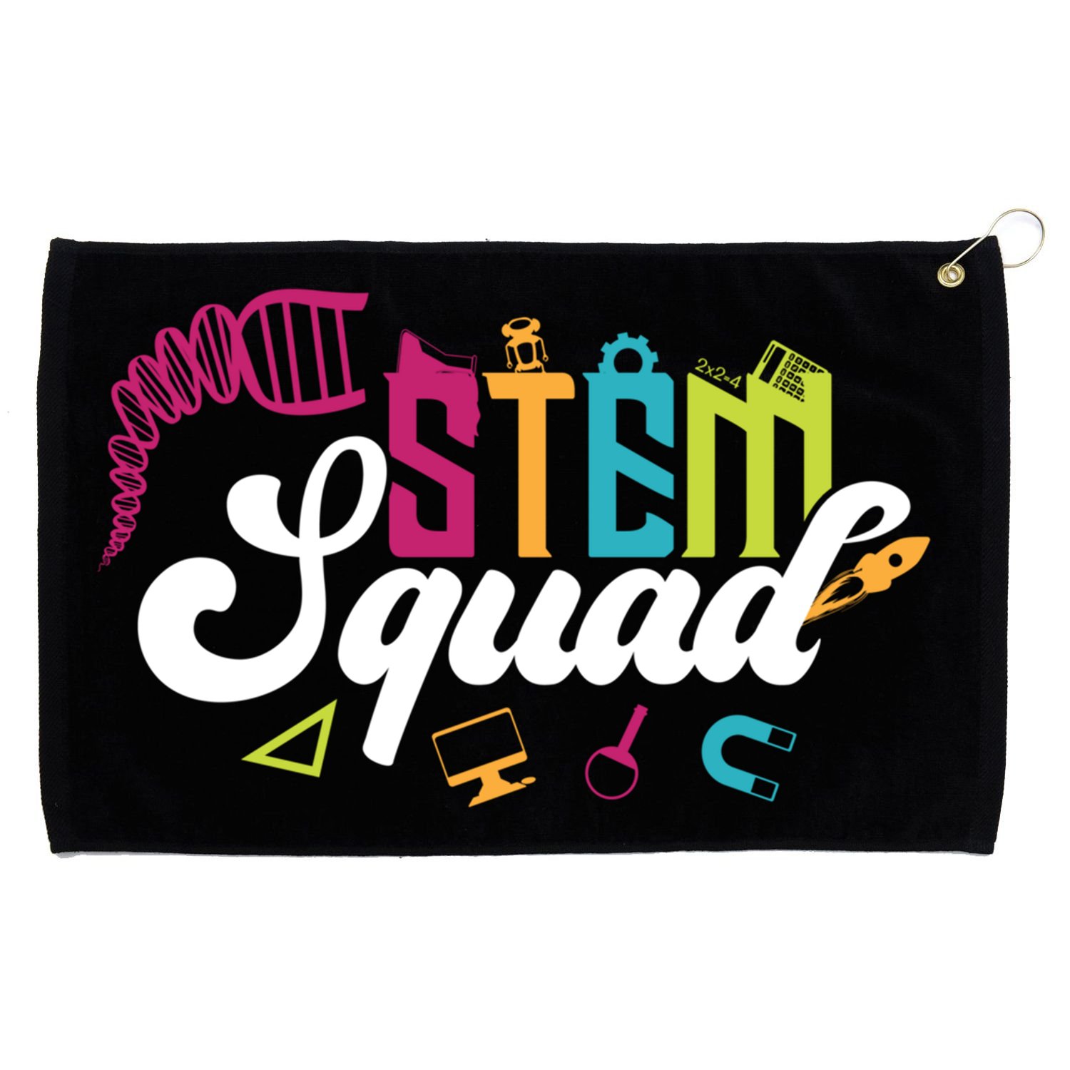 Science Technology Engineering Math Teacher Gift Stem Squad Funny Gift Grommeted Golf Towel