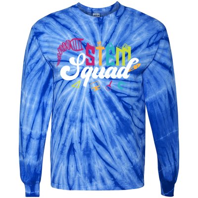 Science Technology Engineering Math Teacher Gift Stem Squad Funny Gift Tie-Dye Long Sleeve Shirt