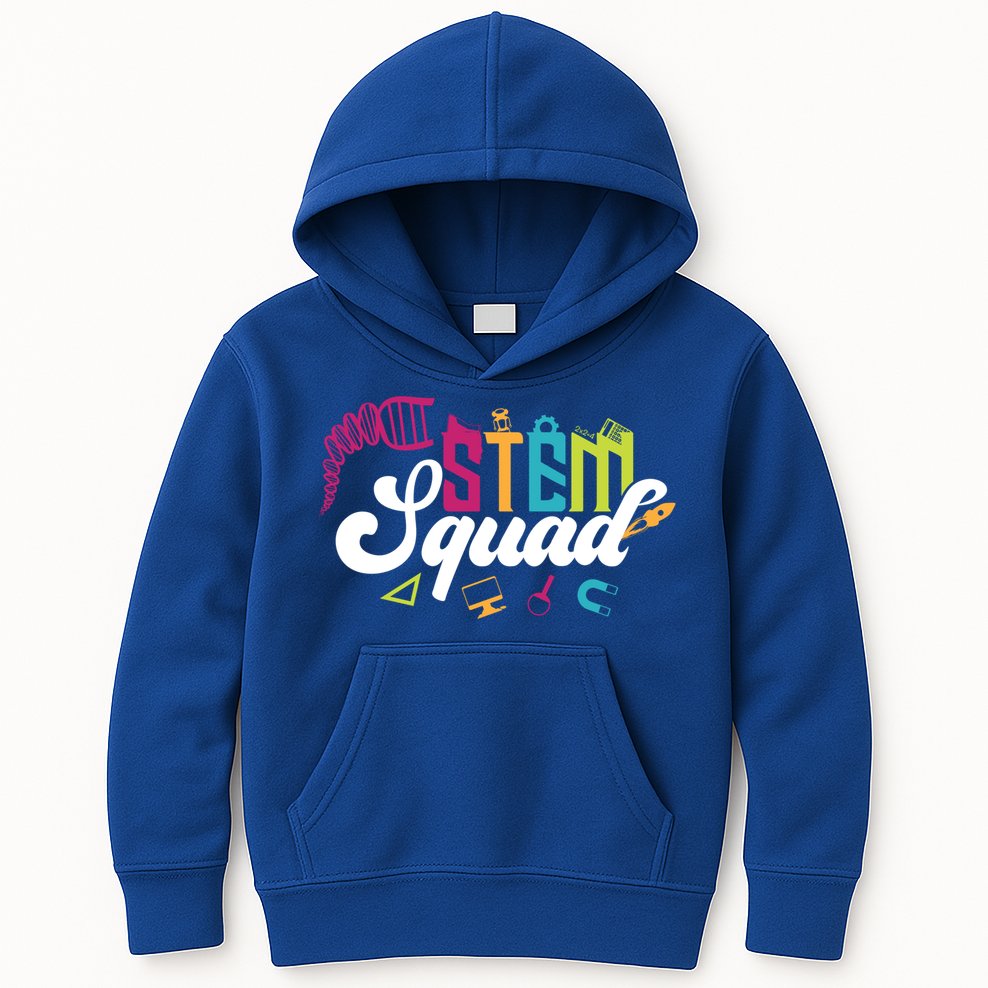 Science Technology Engineering Math Teacher Gift Stem Squad Funny Gift Kids Hoodie