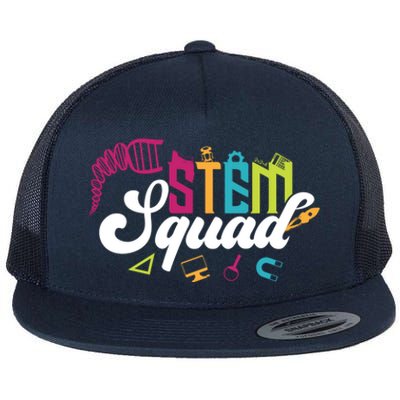 Science Technology Engineering Math Teacher Gift Stem Squad Funny Gift Flat Bill Trucker Hat