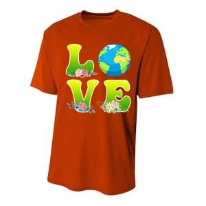 Save The Earth Love Environtal Care Earth Day Cool Gift Performance Sprint T-Shirt