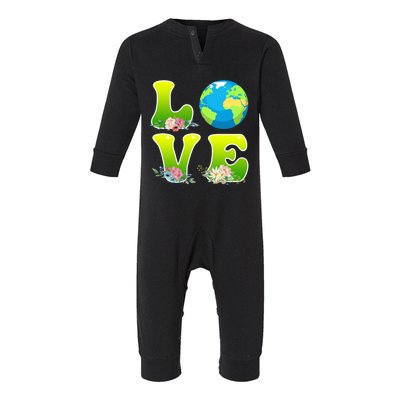 Save The Earth Love Environtal Care Earth Day Cool Gift Infant Fleece One Piece