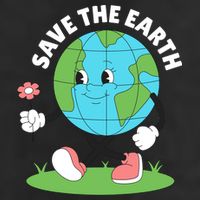 Save The Earth Cute Earth Day 7 Panel Mesh Trucker Snapback Hat