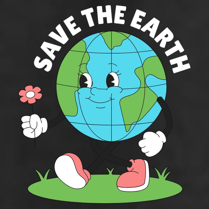Save The Earth Cute Earth Day 7 Panel Mesh Trucker Snapback Hat