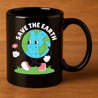 Save The Earth Cute Earth Day 11oz C Handle Ceramic Mug