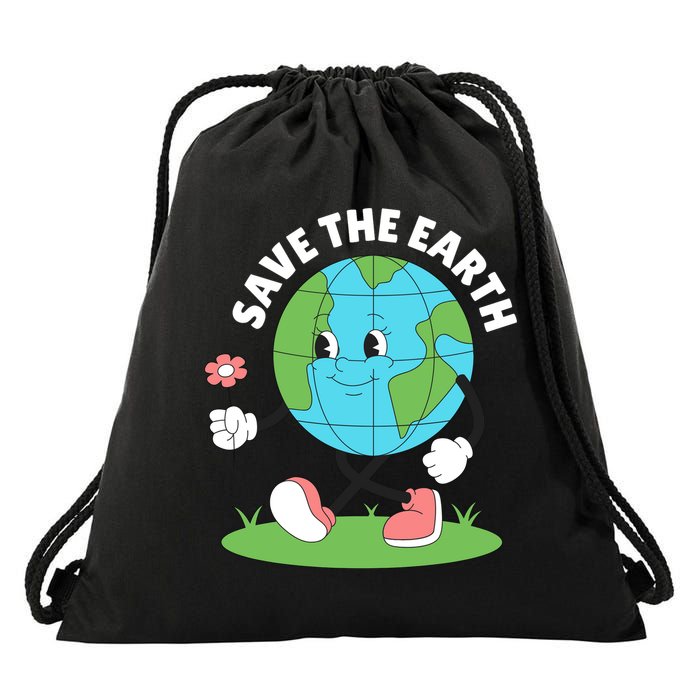 Save The Earth Cute Earth Day Drawstring Bag