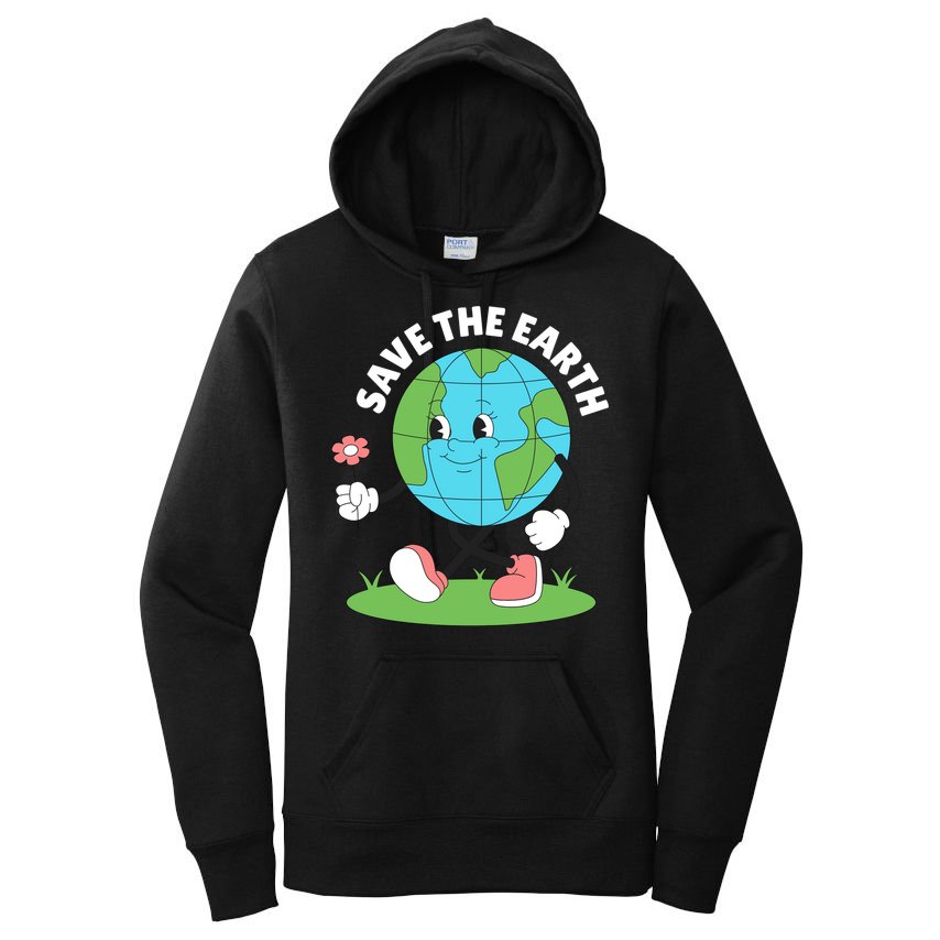 Save The Earth Cute Earth Day Women's Pullover Hoodie