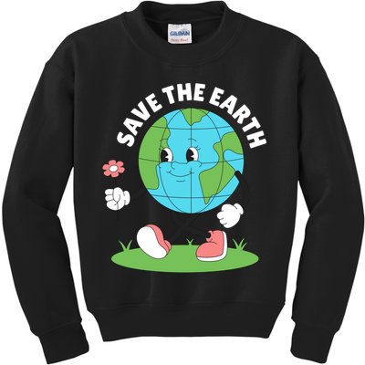Save The Earth Cute Earth Day Kids Sweatshirt