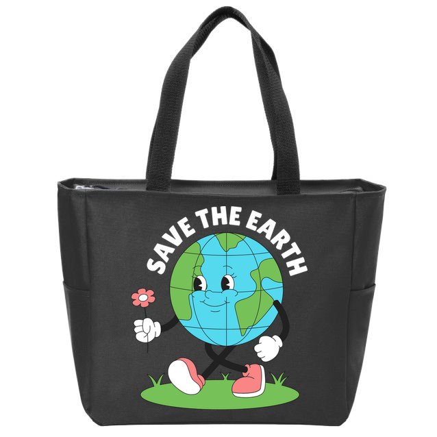 Save The Earth Cute Earth Day Zip Tote Bag