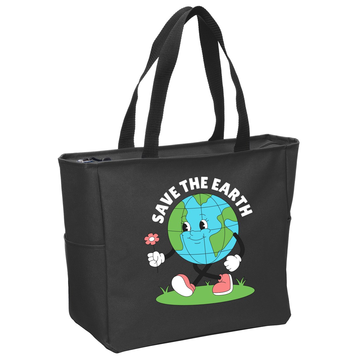 Save The Earth Cute Earth Day Zip Tote Bag