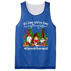 Speech Therapist Everything Is Fine Cute Christmas Gnomie Gift Mesh Reversible Basketball Jersey Tank