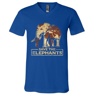 Save The Elephants Elephant Great Gift V-Neck T-Shirt