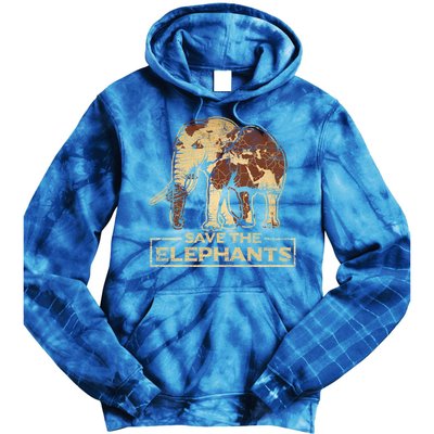 Save The Elephants Elephant Great Gift Tie Dye Hoodie