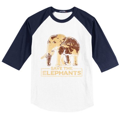 Save The Elephants Elephant Great Gift Baseball Sleeve Shirt