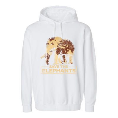 Save The Elephants Elephant Great Gift Garment-Dyed Fleece Hoodie