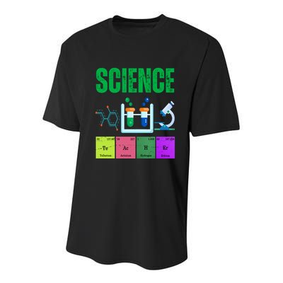 Science Teacher Element Gift Youth Performance Sprint T-Shirt
