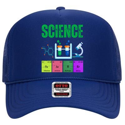 Science Teacher Element Gift High Crown Mesh Back Trucker Hat