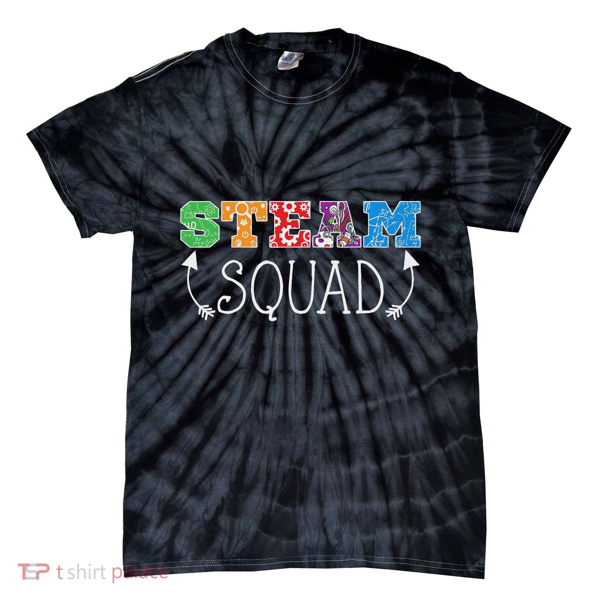 Science Tech Engineering Arts Math Steam Squad Tie-Dye T-Shirt