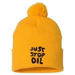 Save the Earth Take a Stand Against Oil Pom Pom 12in Knit Beanie