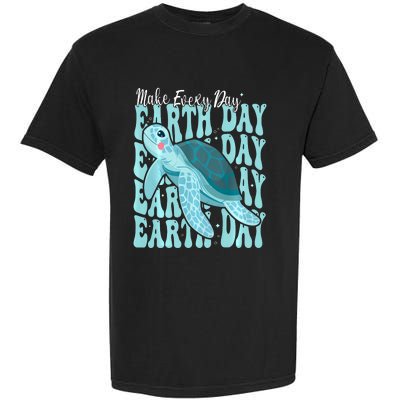 Sea Turtle Earth Day Groovy Make Every Day Earth Day 2024 Garment-Dyed Heavyweight T-Shirt