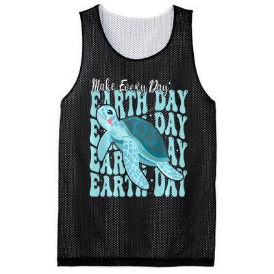 Sea Turtle Earth Day Groovy Make Every Day Earth Day 2024 Mesh Reversible Basketball Jersey Tank