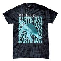 Sea Turtle Earth Day Groovy Make Every Day Earth Day 2024 Tie-Dye T-Shirt