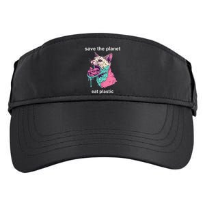 Save The Environment Eat Plastic Cute Funny Sarcastic Cat Adult Drive Performance Visor