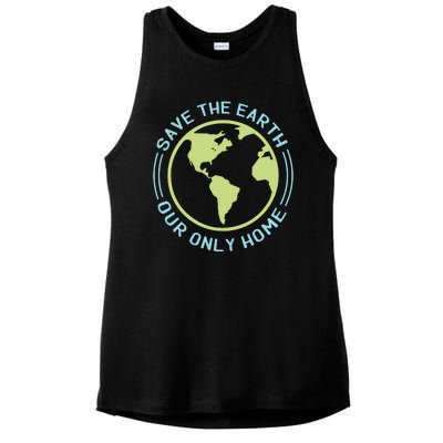 Save The Earth Our Only Home Ladies PosiCharge Tri-Blend Wicking Tank