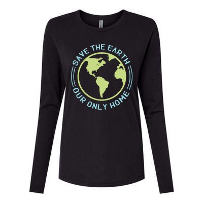 Save The Earth Our Only Home Womens Cotton Relaxed Long Sleeve T-Shirt