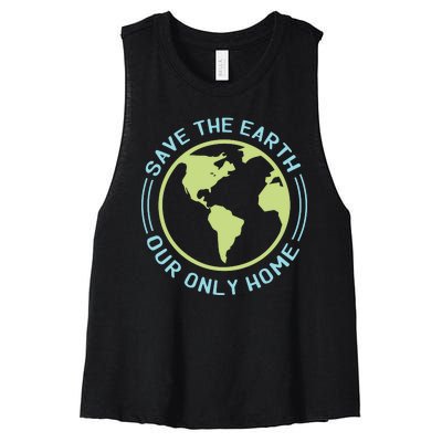 Save The Earth Our Only Home Women's Racerback Cropped Tank