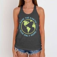 Save The Earth Our Only Home Women's Knotted Racerback Tank