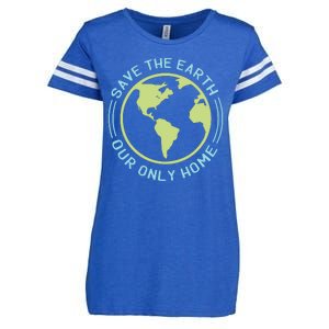 Save The Earth Our Only Home Enza Ladies Jersey Football T-Shirt