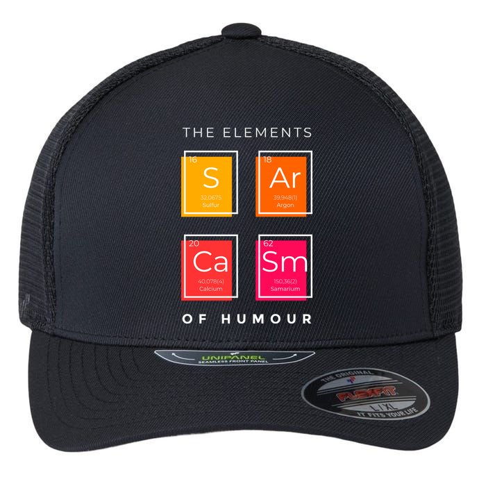 Sarcasm The Elements Of Humour Funny Flexfit Unipanel Trucker Cap