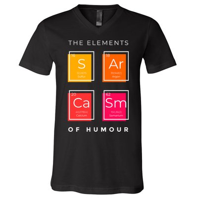 Sarcasm The Elements Of Humour Funny V-Neck T-Shirt