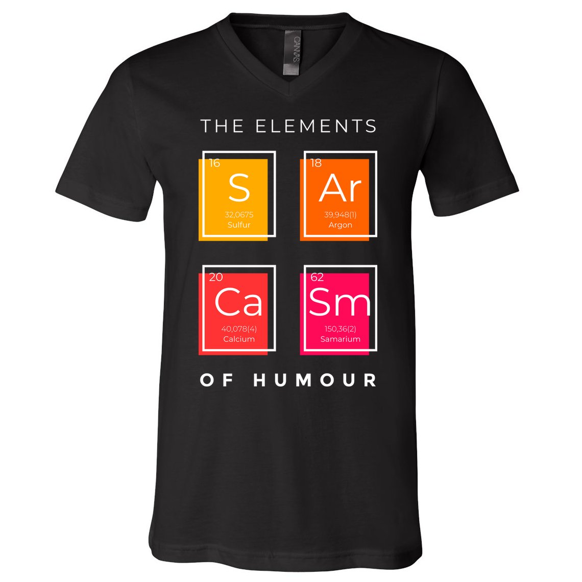 Sarcasm The Elements Of Humour Funny V-Neck T-Shirt