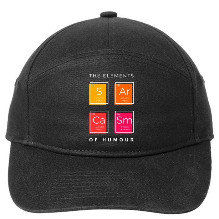 Sarcasm The Elements Of Humour Funny 7-Panel Snapback Hat