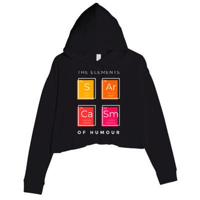 Sarcasm The Elements Of Humour Funny Crop Fleece Hoodie