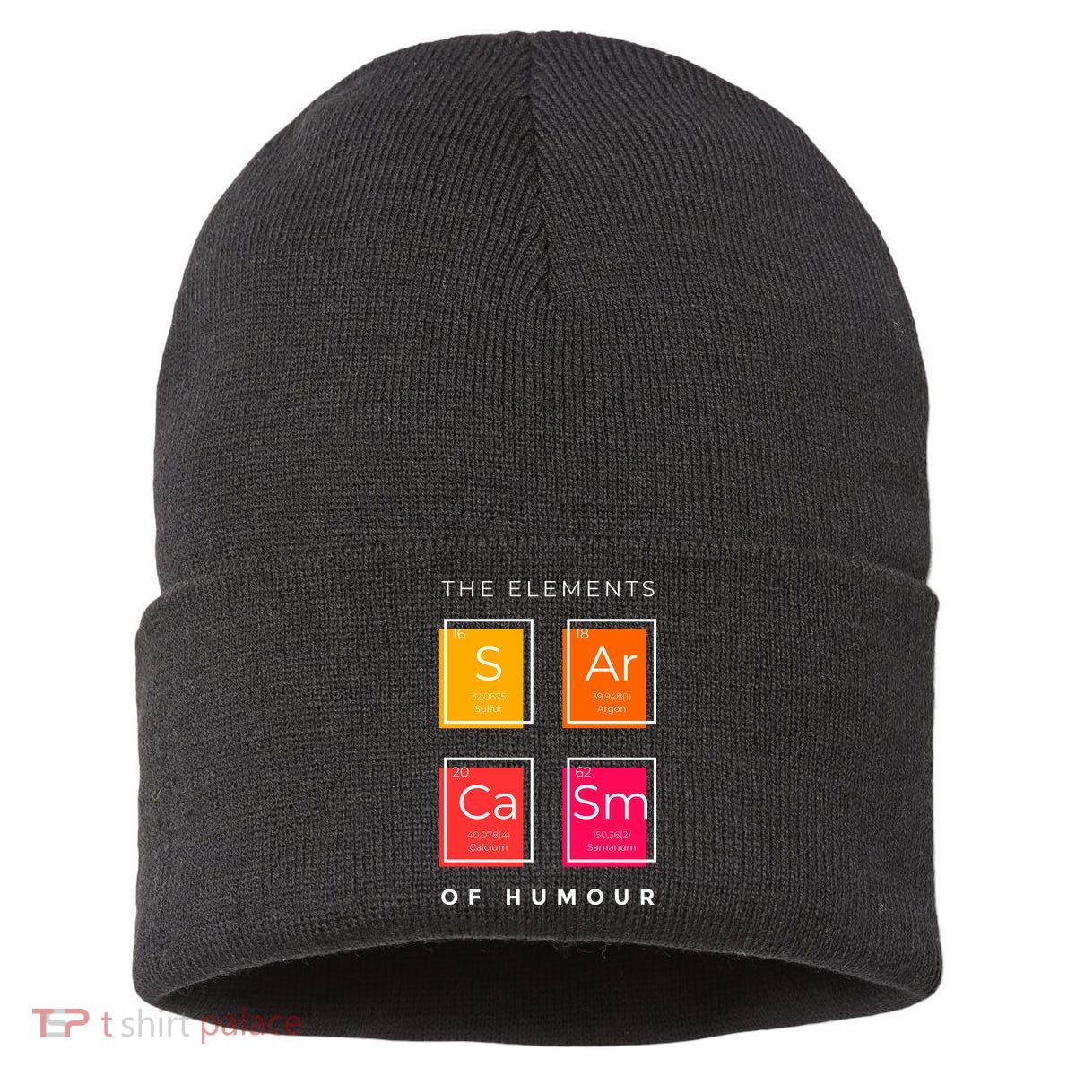 Sarcasm The Elements Of Humour Funny Sustainable Knit Beanie
