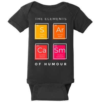 Sarcasm The Elements Of Humour Funny Baby Bodysuit