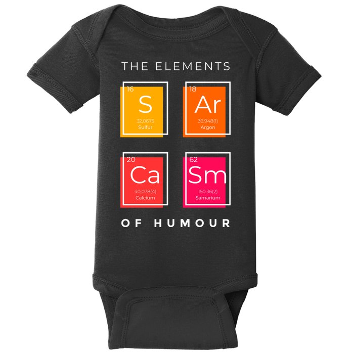 Sarcasm The Elements Of Humour Funny Baby Bodysuit