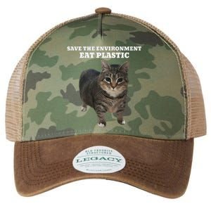 Save The Environment Eat Plastic Cat Meme Legacy Tie Dye Trucker Hat